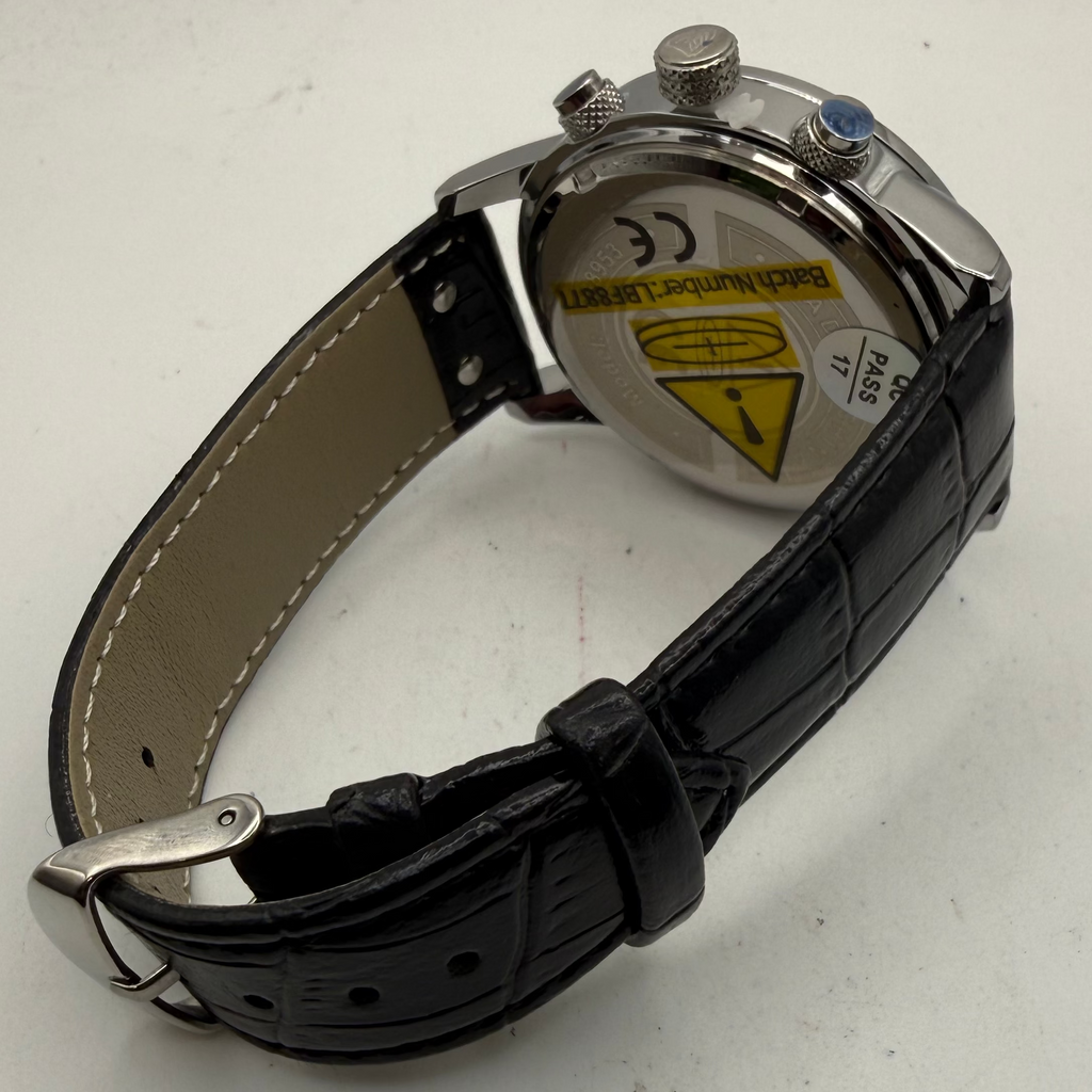 LIGE Design Multifunction Men's Watch Black Dial Leather Strap 49mm- £30.00