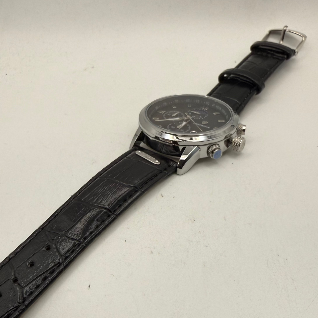 LIGE Design Multifunction Men's Watch Black Dial Leather Strap 49mm- £30.00