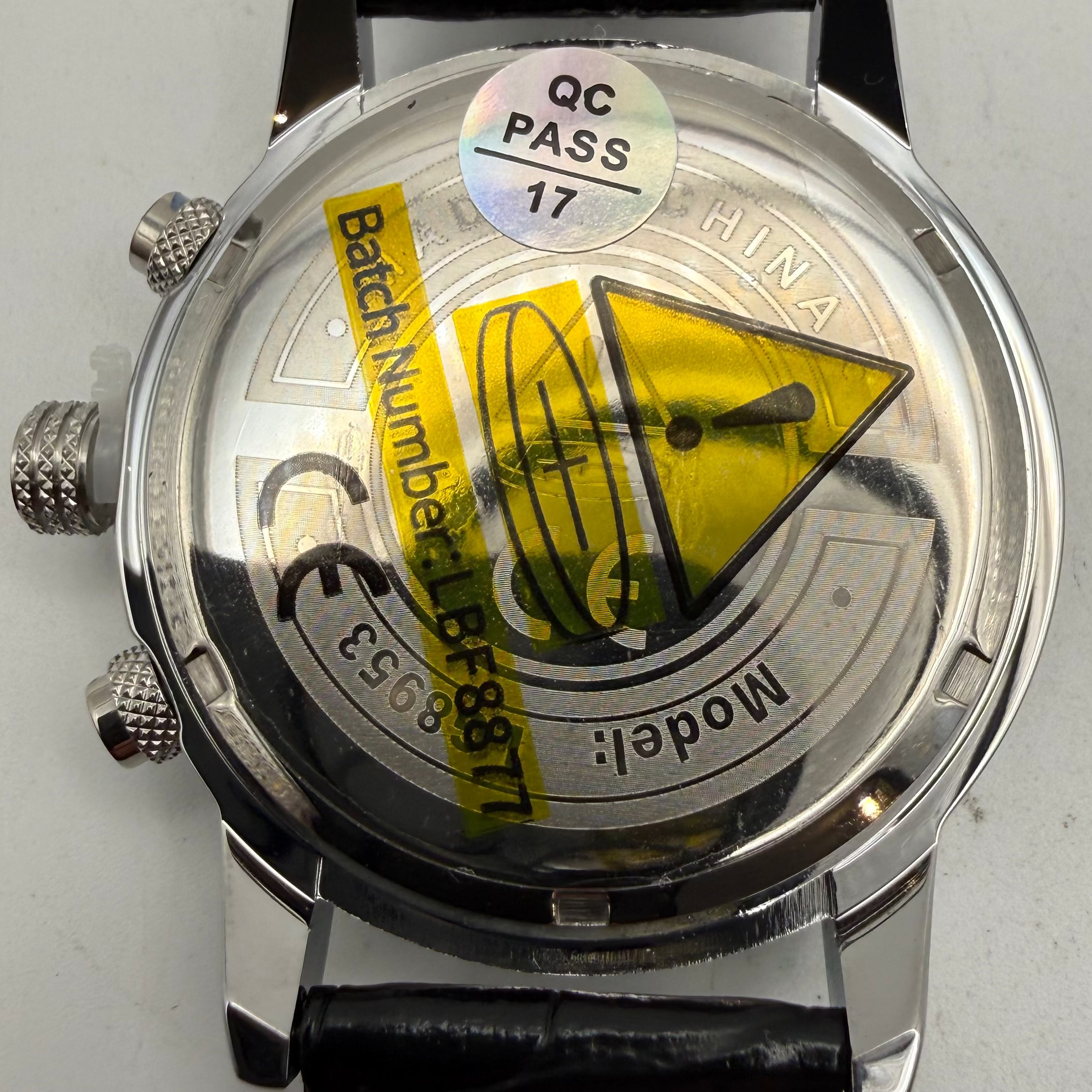LIGE Design Multifunction Men's Watch Black Dial Leather Strap 49mm- £30.00