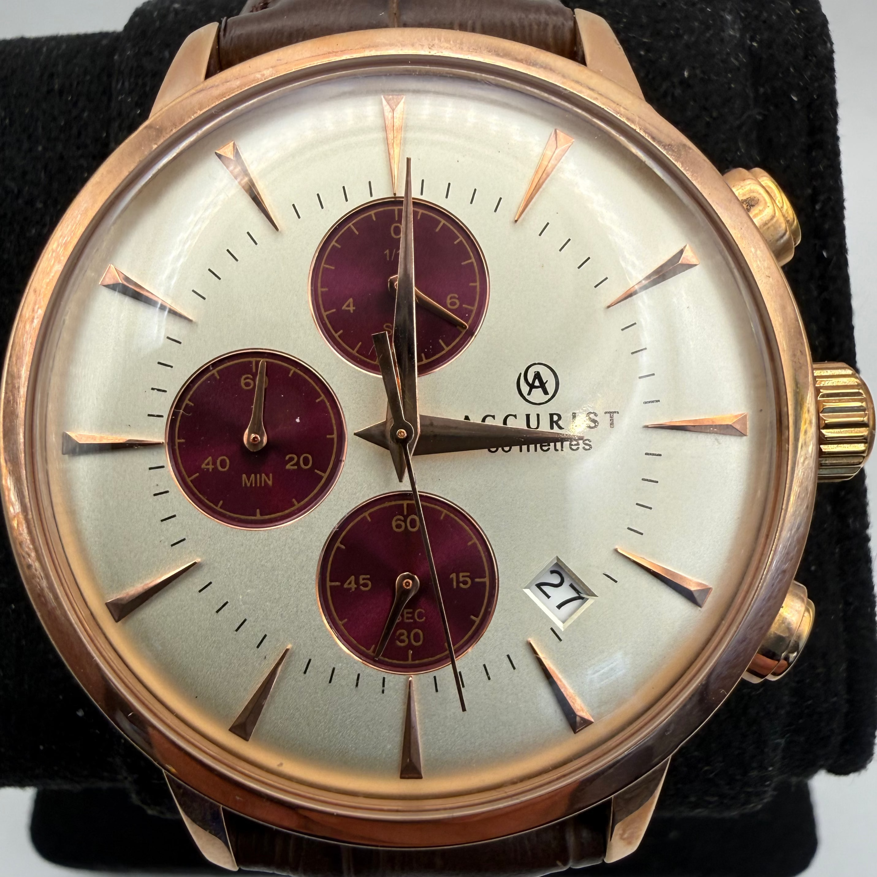 Accurist London Chronograph Rose Gold Men's Watch (Fully Tested and Working)- £70.00