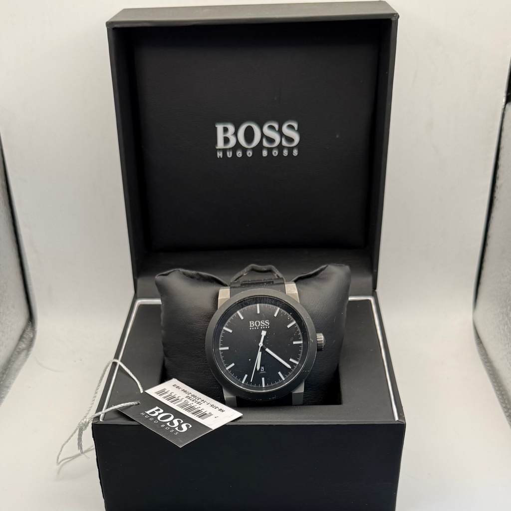 Hugo Boss HB.214.1.34.2607 Black Silicone Strap Watch 48mm (Fully Tested and Working)- £55.00