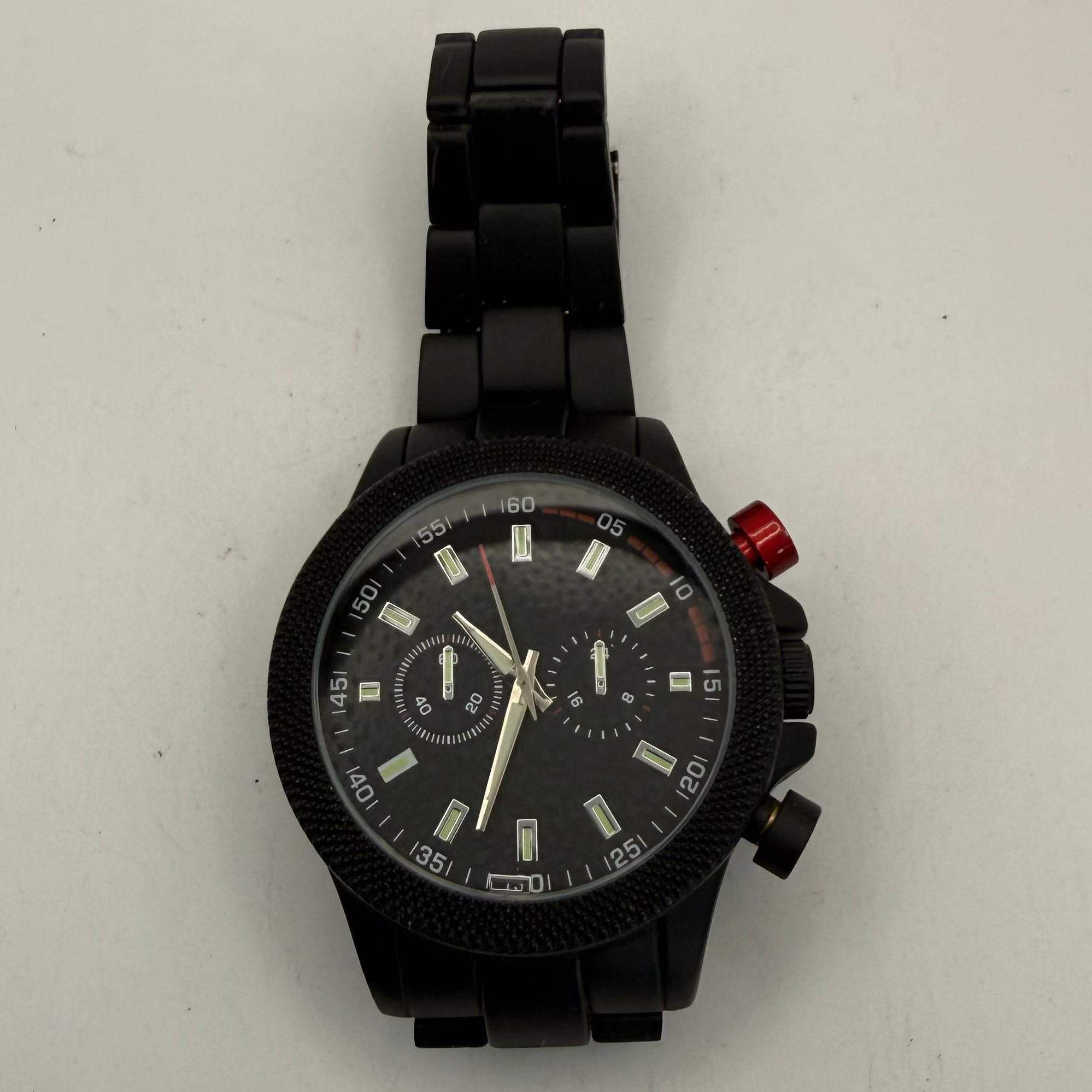 Avon Black Stainless Steel Chronograph Style Watch-20.00