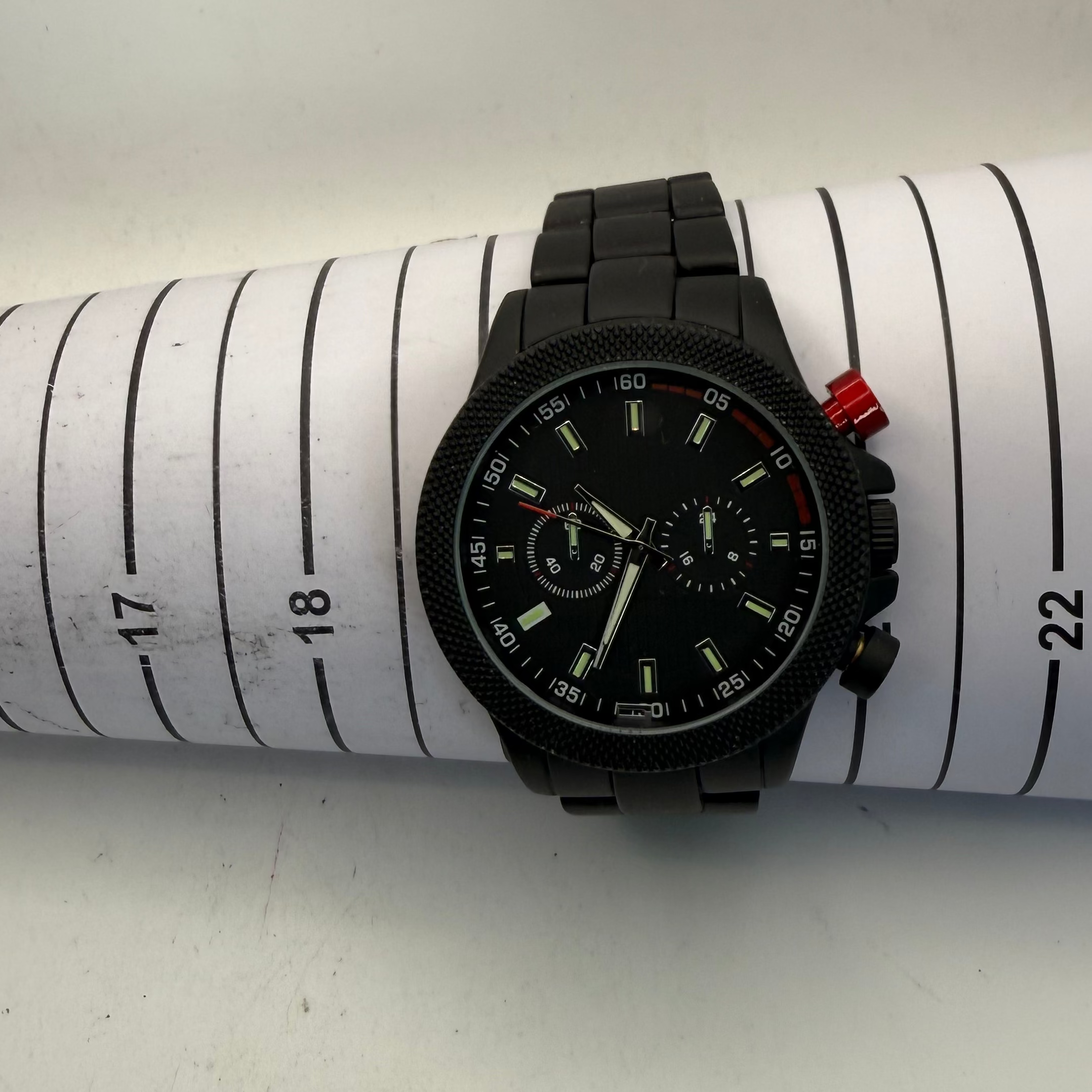 Avon Black Stainless Steel Chronograph Style Watch-20.00