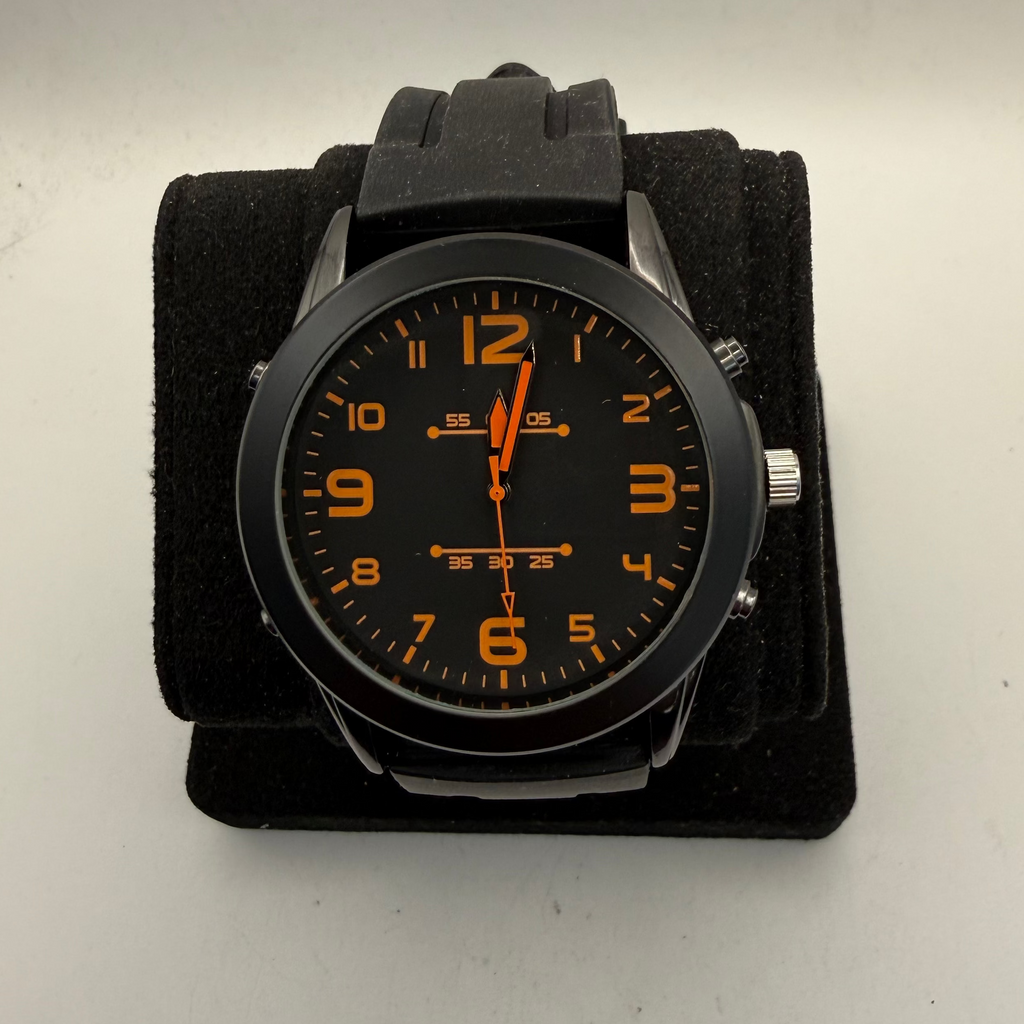 Men's Black & Orange Sports Style Watch- £15.00