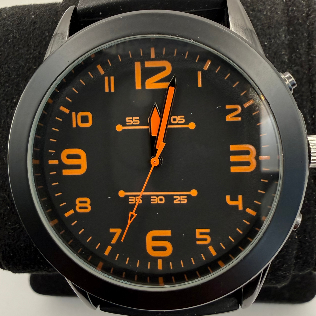 Men's Black & Orange Sports Style Watch- £15.00