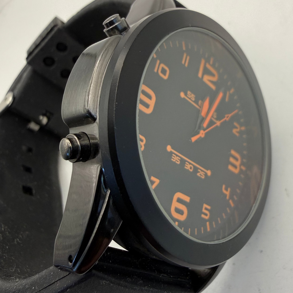 Men's Black & Orange Sports Style Watch- £15.00