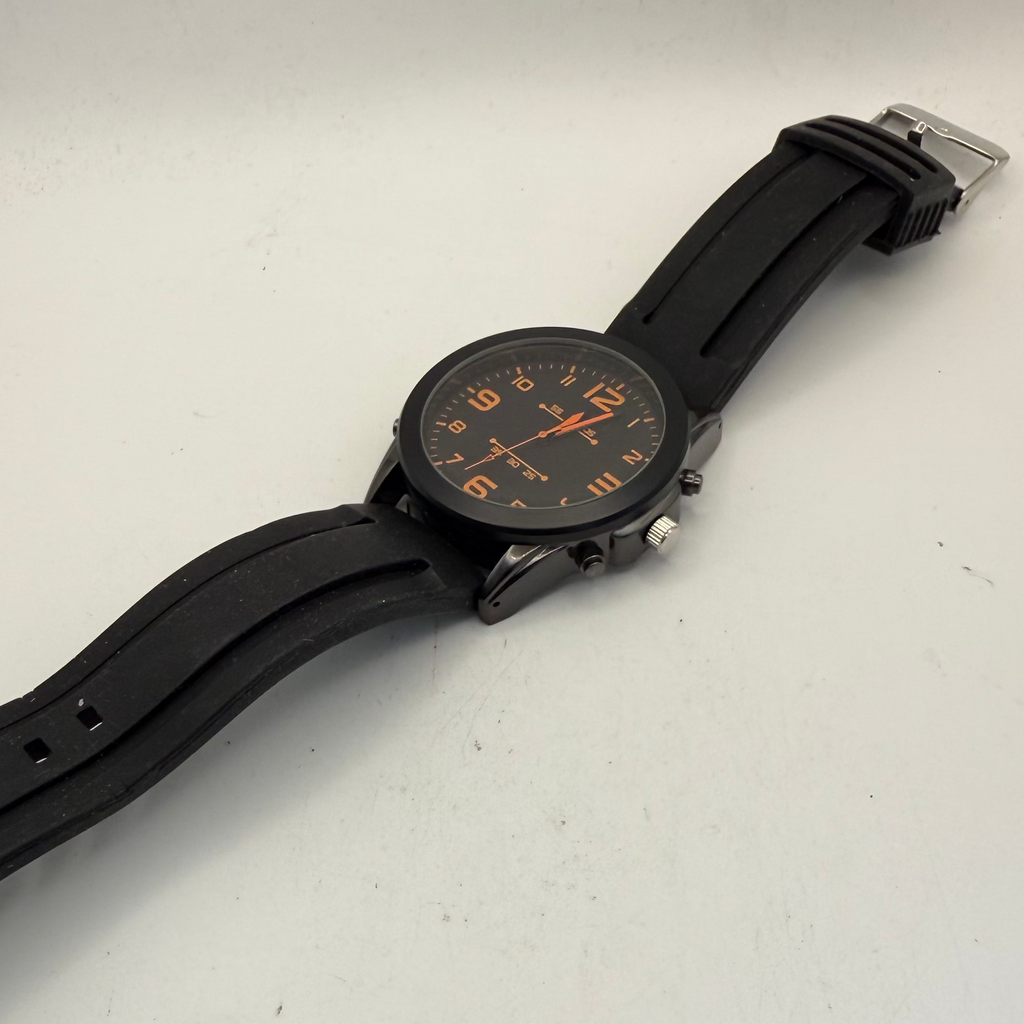 Men's Black & Orange Sports Style Watch- £15.00