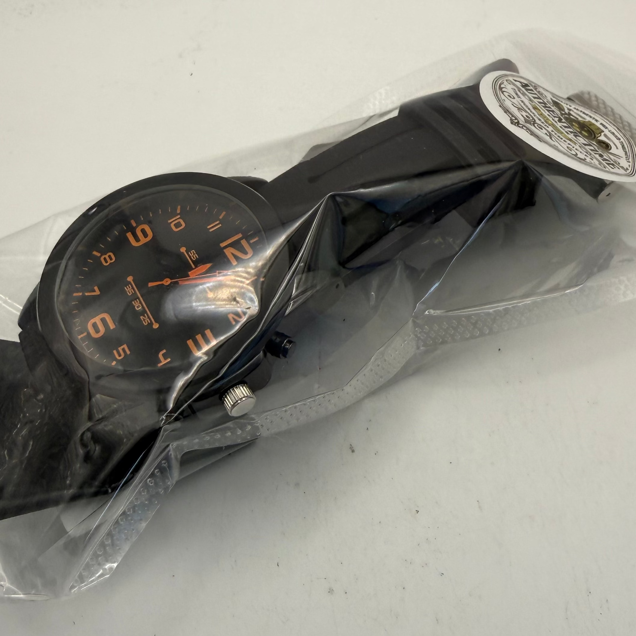 Men's Black & Orange Sports Style Watch- £15.00