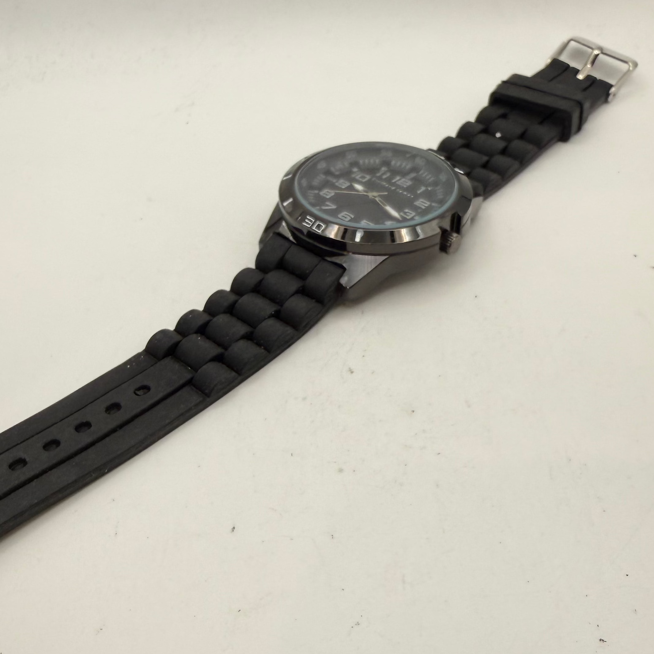 Clifford James Black Sports Watch – Large Dial, Silicone Strap- £39.99