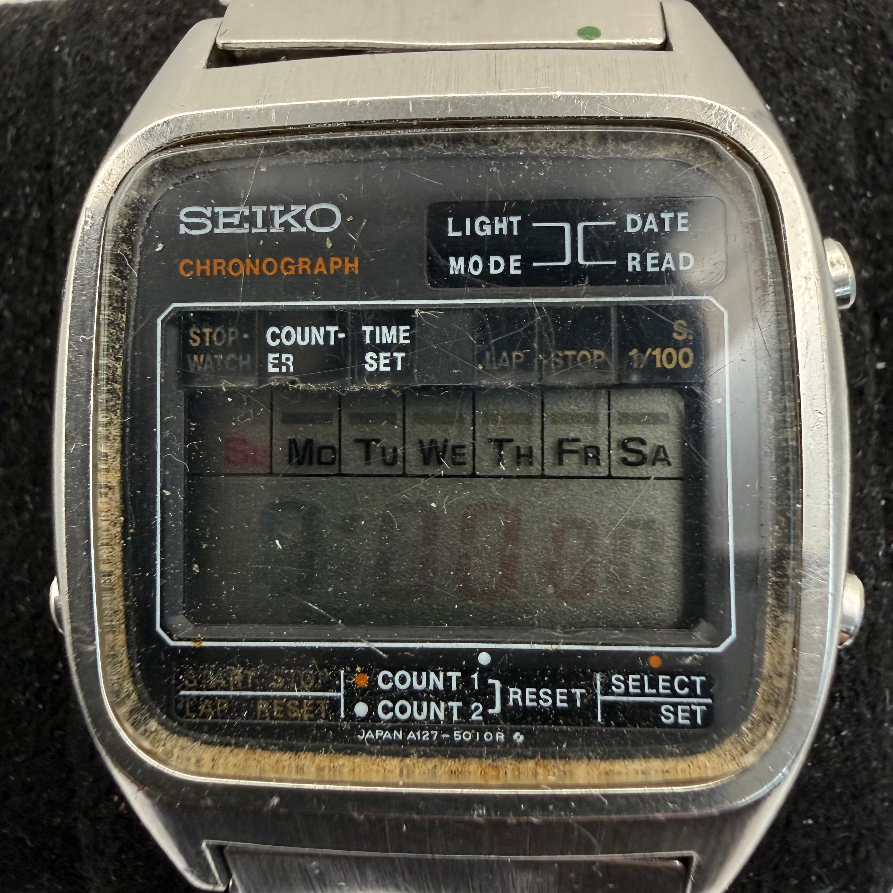 Vintage Seiko A127-5010 Digital Chronograph Watch (Fully Tested & Working)