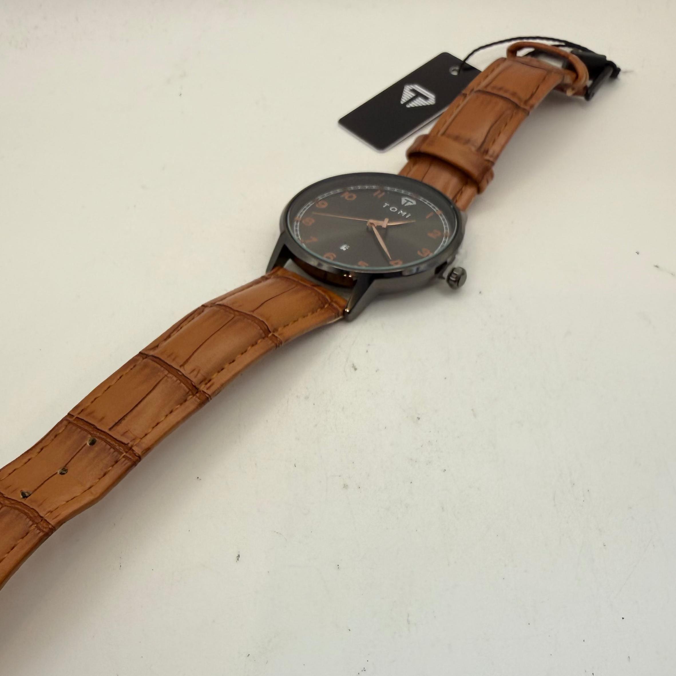 TOMI Black Dial Brown Strap Watch – New With Tags & Box- £19.99