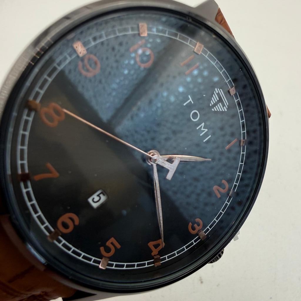 TOMI Black Dial Brown Strap Watch – New With Tags & Box- £19.99