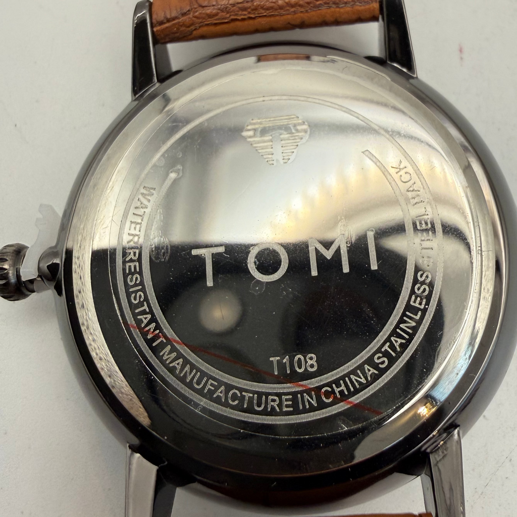 TOMI Black Dial Brown Strap Watch – New With Tags & Box- £19.99