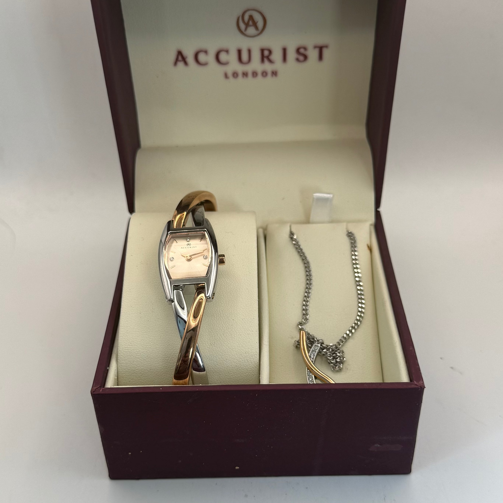 Accurist Ladies Dress Watch & Jewellery Set (Fully Tested and Working)- £35.00