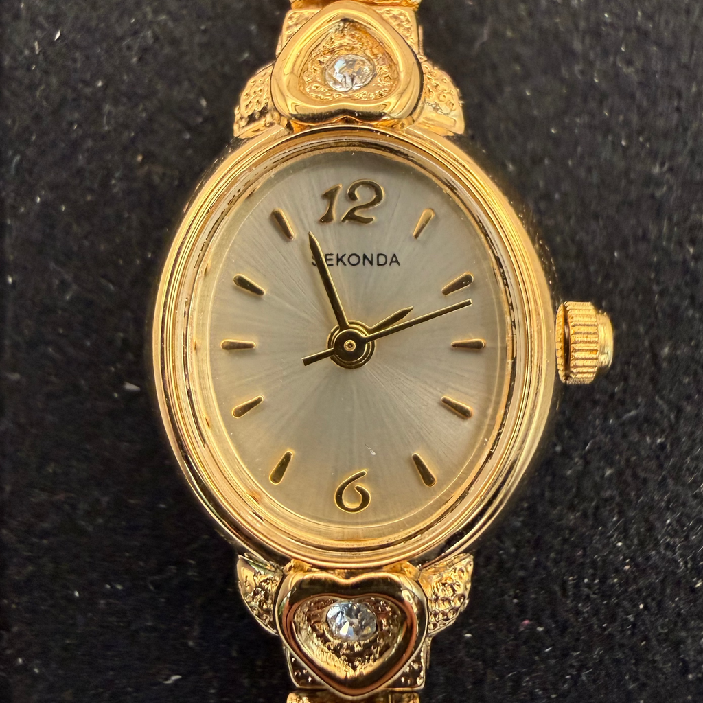 Sekonda Ladies Crystal Bracelet Watch Gold Tone Full Set (Fully Tested and Working)- £25.00
