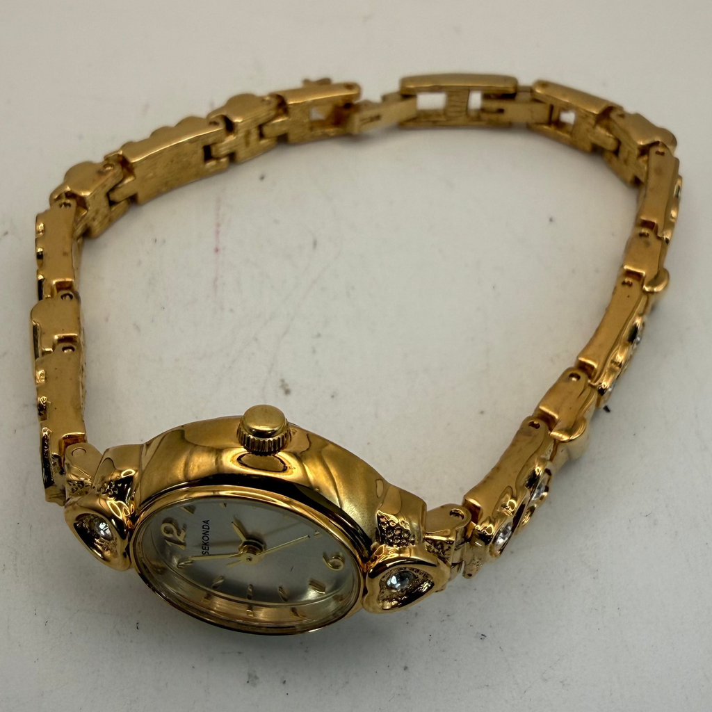 Sekonda Ladies Crystal Bracelet Watch Gold Tone Full Set (Fully Tested and Working)- £25.00