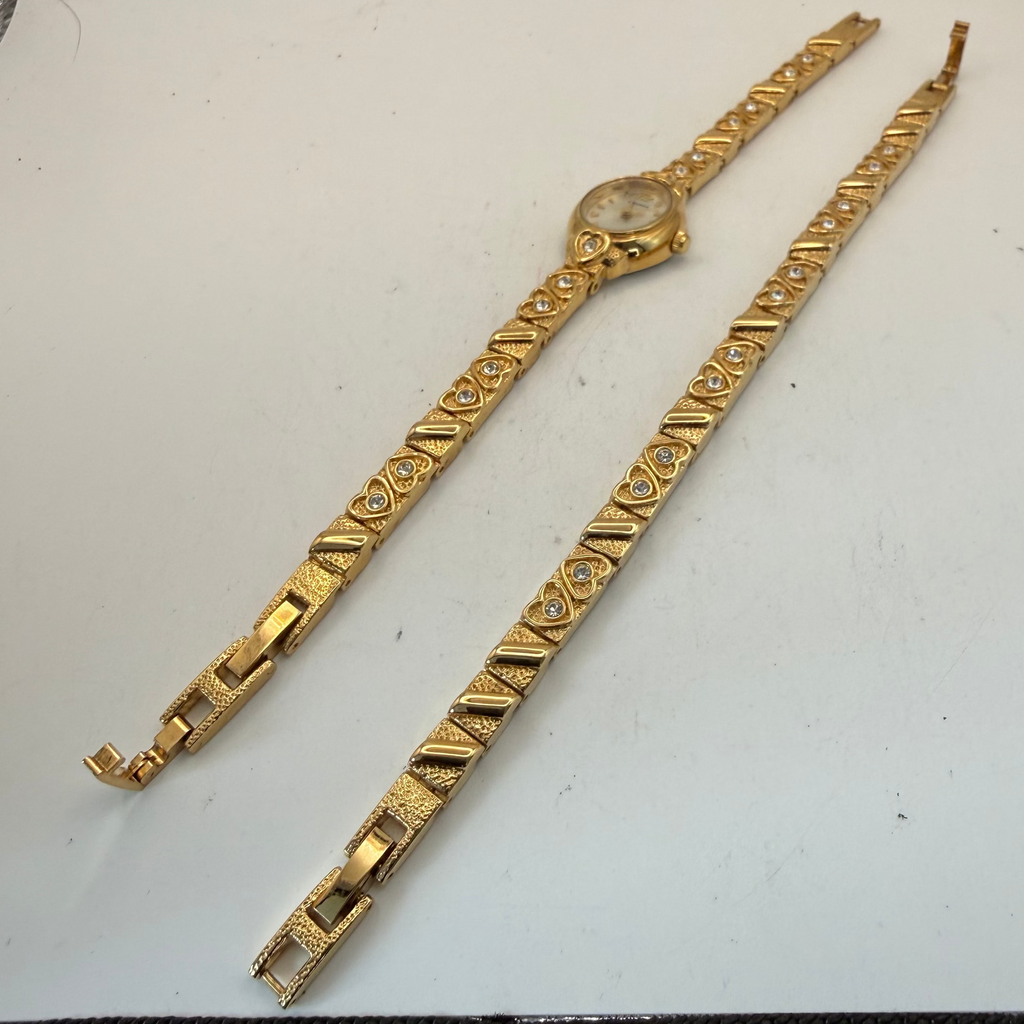 Sekonda Ladies Crystal Bracelet Watch Gold Tone Full Set (Fully Tested and Working)- £25.00