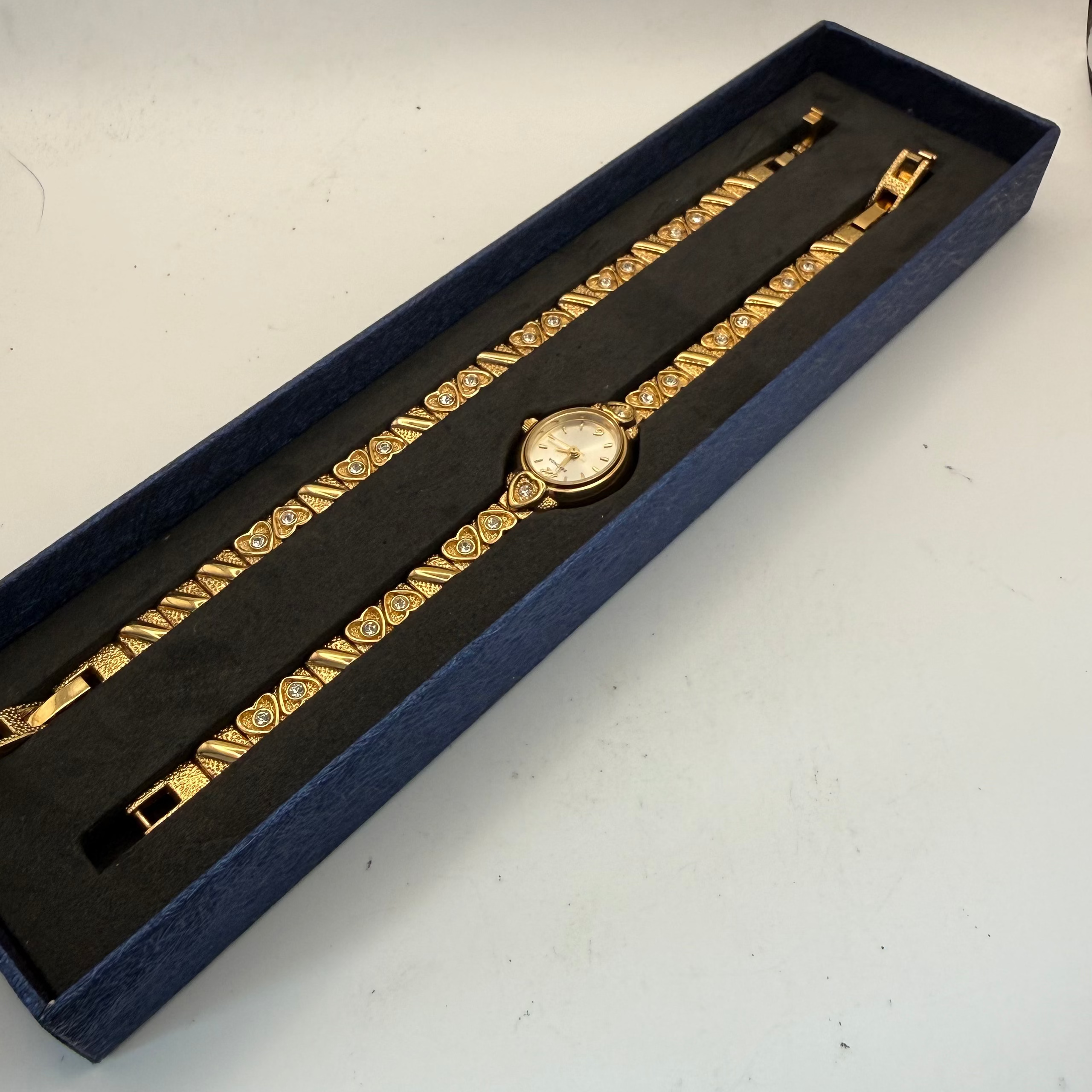 Sekonda Ladies Crystal Bracelet Watch Gold Tone Full Set (Fully Tested and Working)- £25.00
