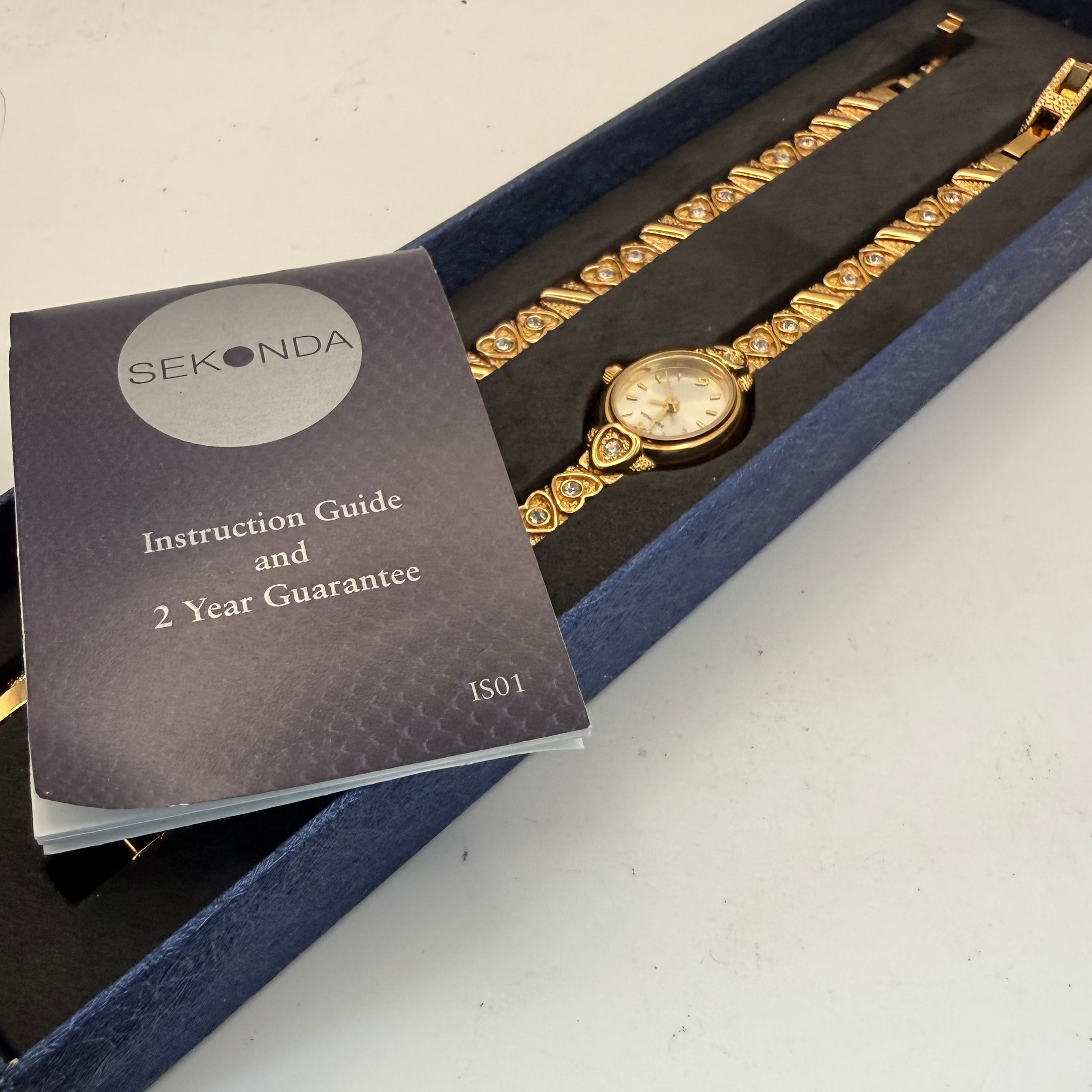 Sekonda Ladies Crystal Bracelet Watch Gold Tone Full Set (Fully Tested and Working)- £25.00