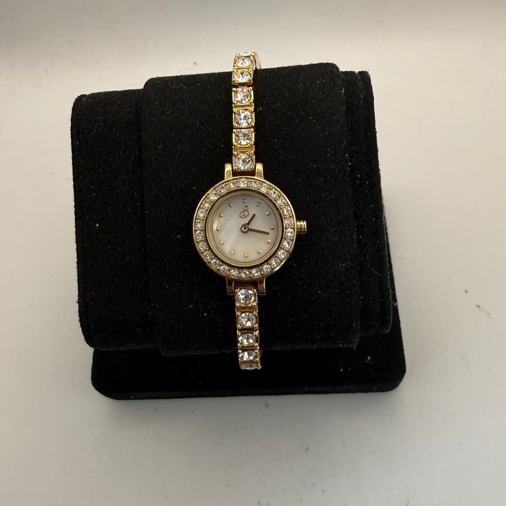 Solo Ladies Crystal Bracelet Watch Gold Tone Full Set (Fully Tested and Working)- £12.00