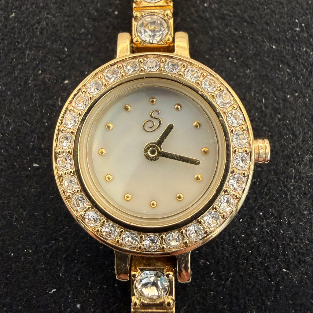 Solo Ladies Crystal Bracelet Watch Gold Tone Full Set (Fully Tested and Working)- £12.00