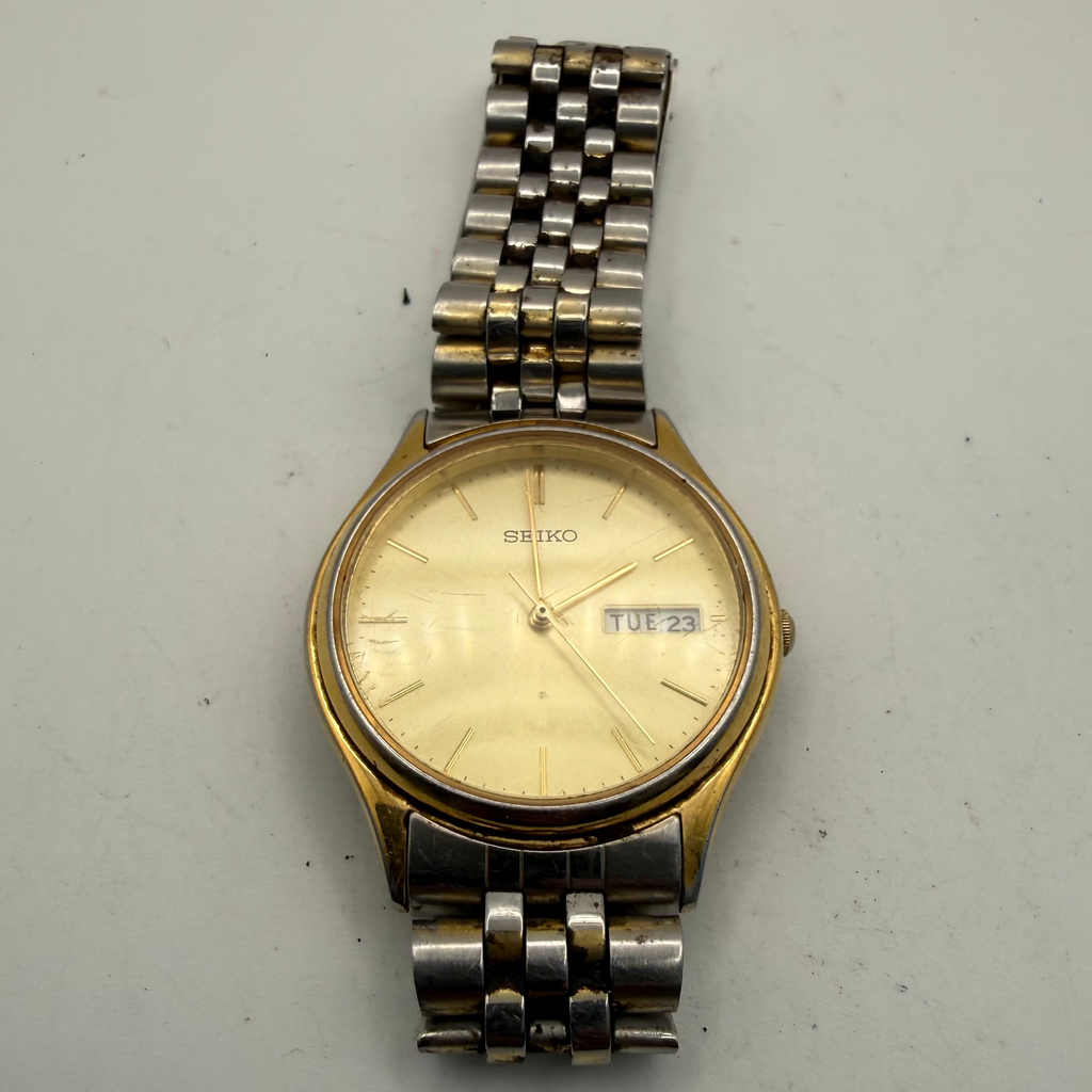 Vintage Seiko 7N43-8A99 Day Date Gold Tone Quartz Watch (Fully Tested and Working)- £70.00
