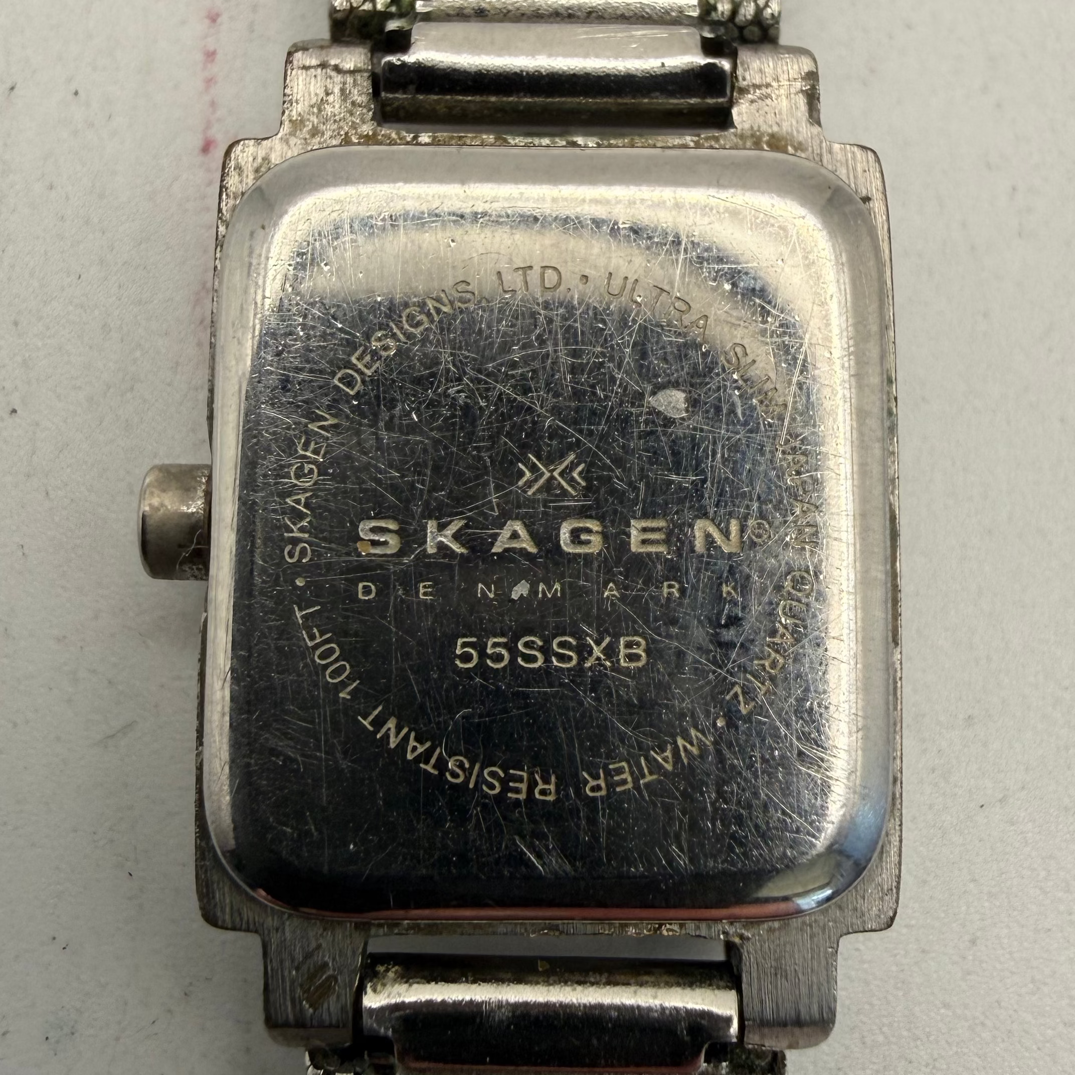 Skagen Denmark Ladies Rectangular Mesh Bracelet Watch 55SSXB (Fully Tested and Working)- £25.00