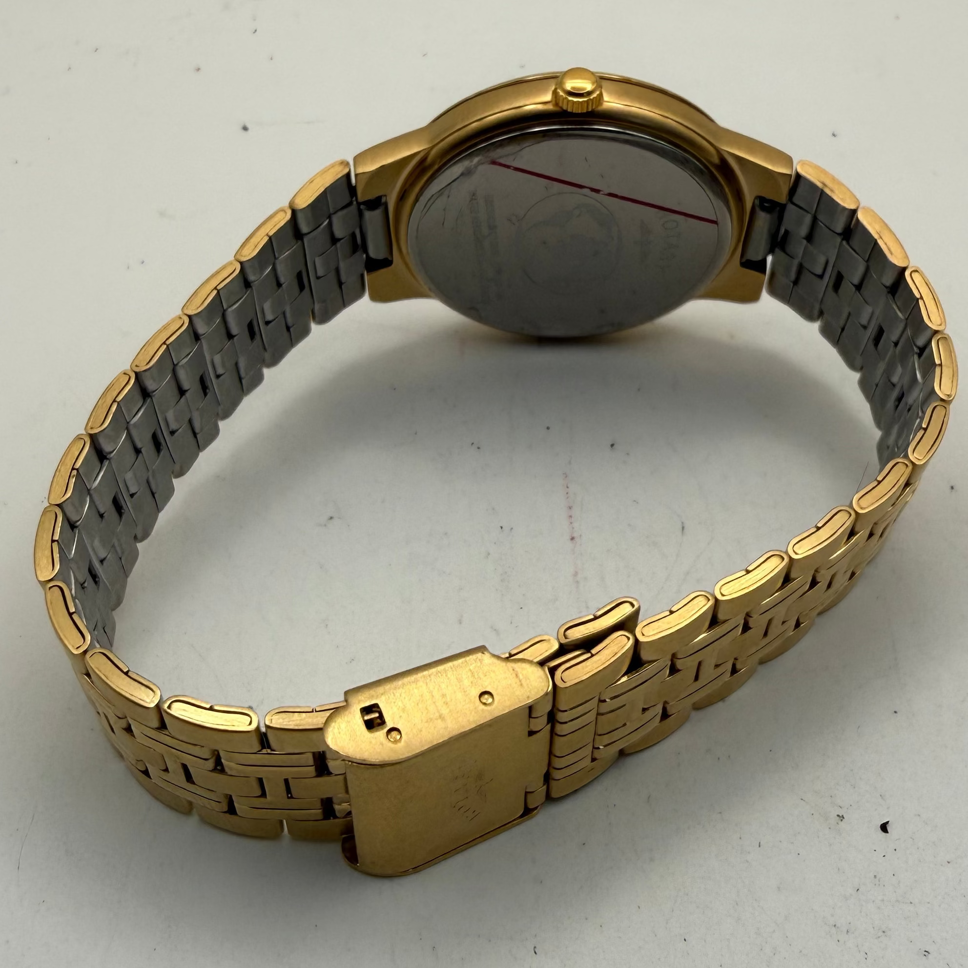 Rotary Gold Tone Date Watch White Roman Dial Quartz (Fully Tested and Working)- £50.00