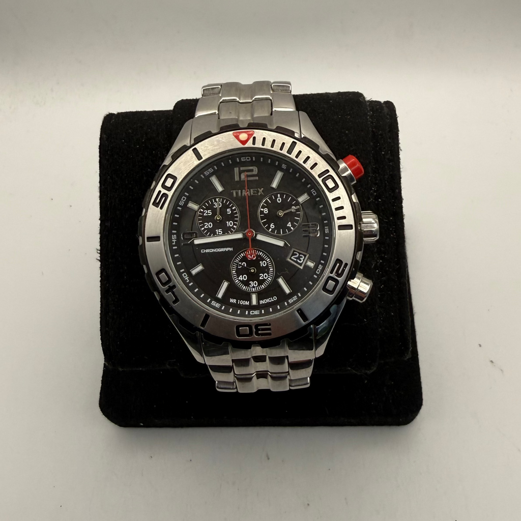 Timex T18541 Chronograph WR100M Indiglo Watch (Fully Tested and Working)- £50.00