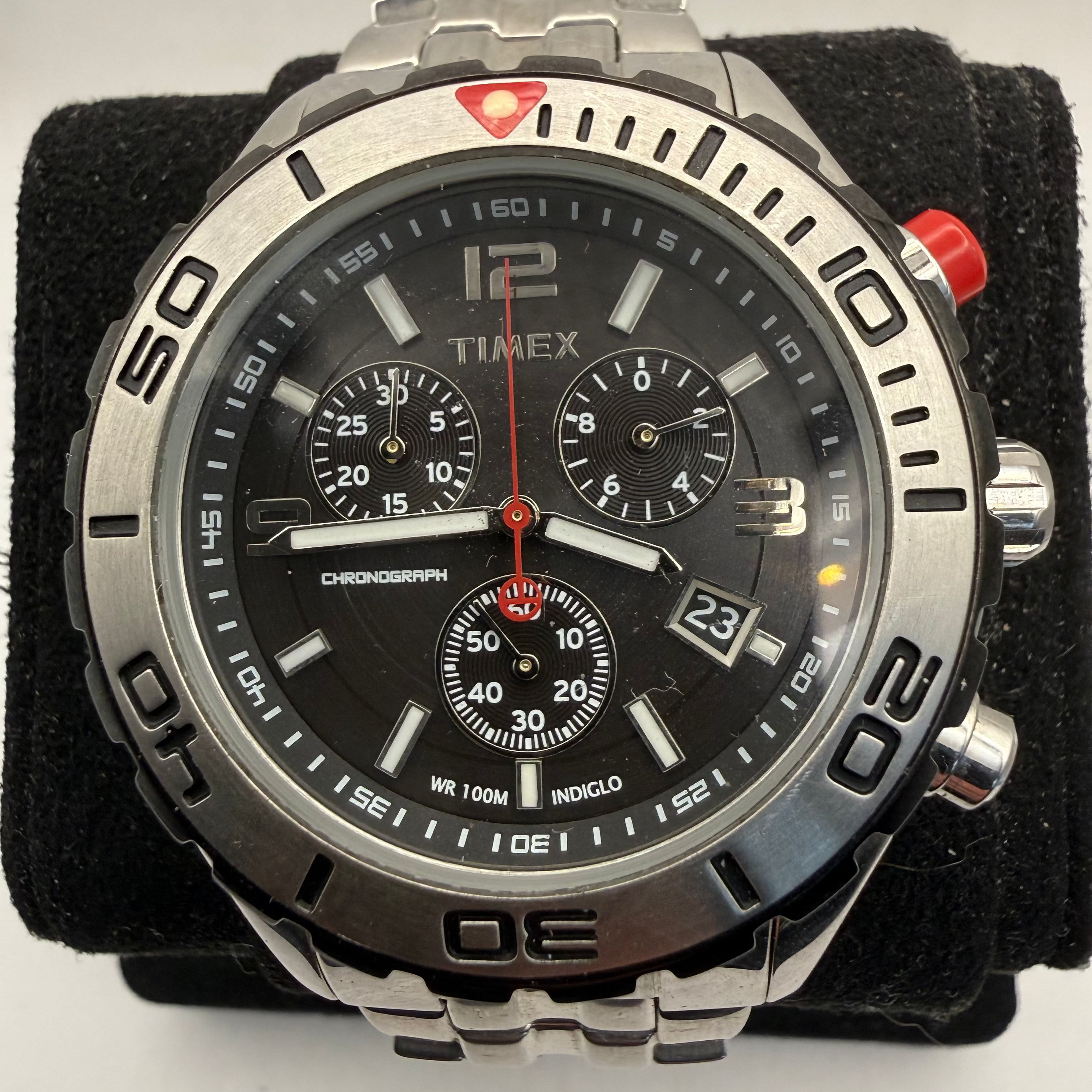 Timex T18541 Chronograph WR100M Indiglo Watch (Fully Tested and Working)- £50.00