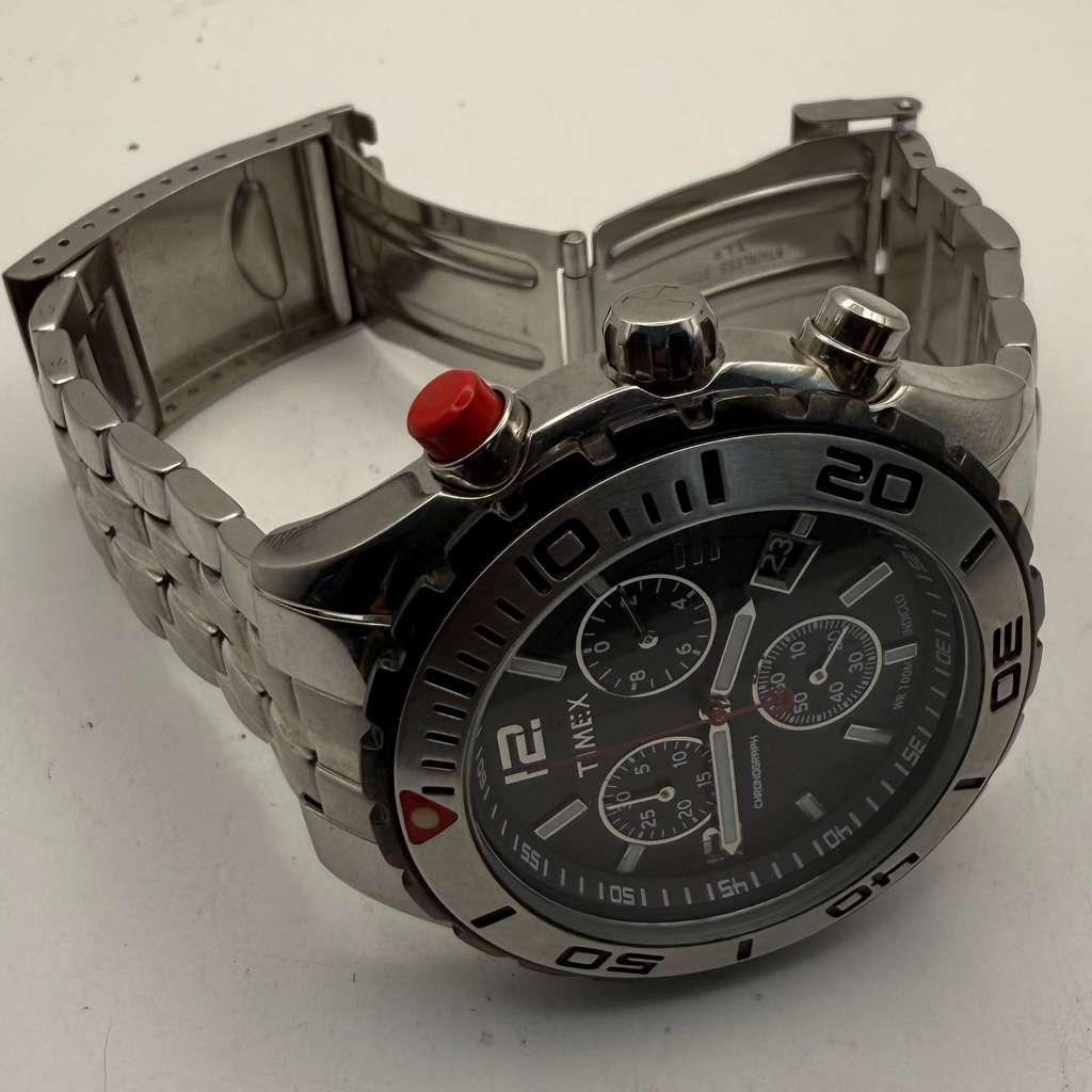 Timex T18541 Chronograph WR100M Indiglo Watch (Fully Tested and Working)- £50.00