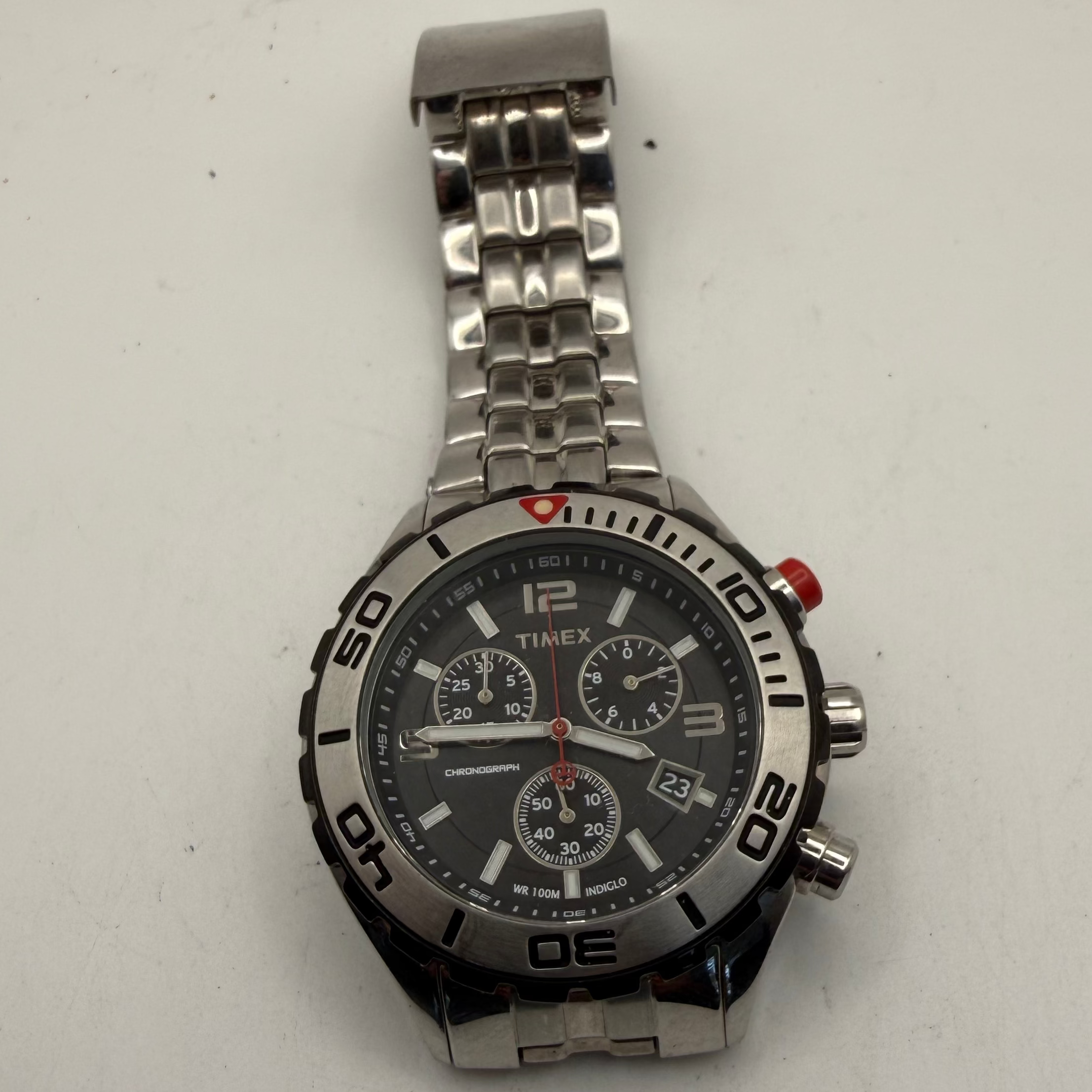 Timex T18541 Chronograph WR100M Indiglo Watch (Fully Tested and Working)- £50.00