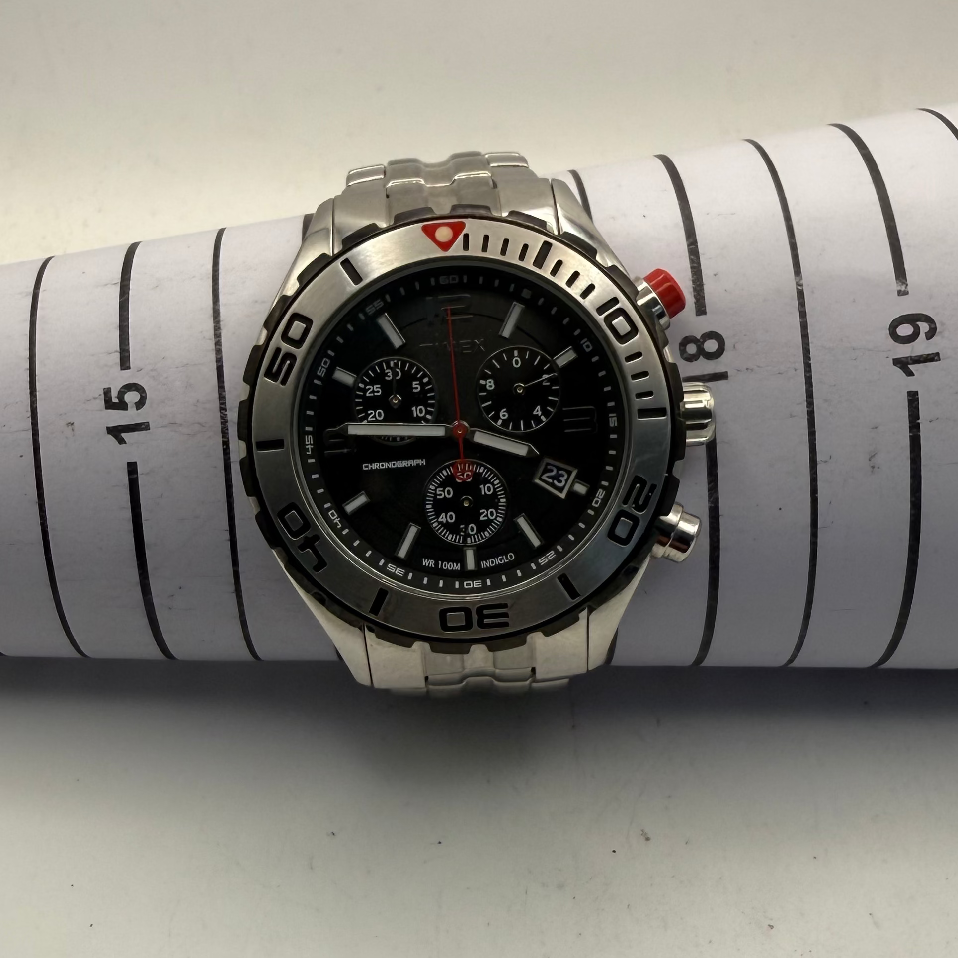 Timex T18541 Chronograph WR100M Indiglo Watch (Fully Tested and Working)- £50.00