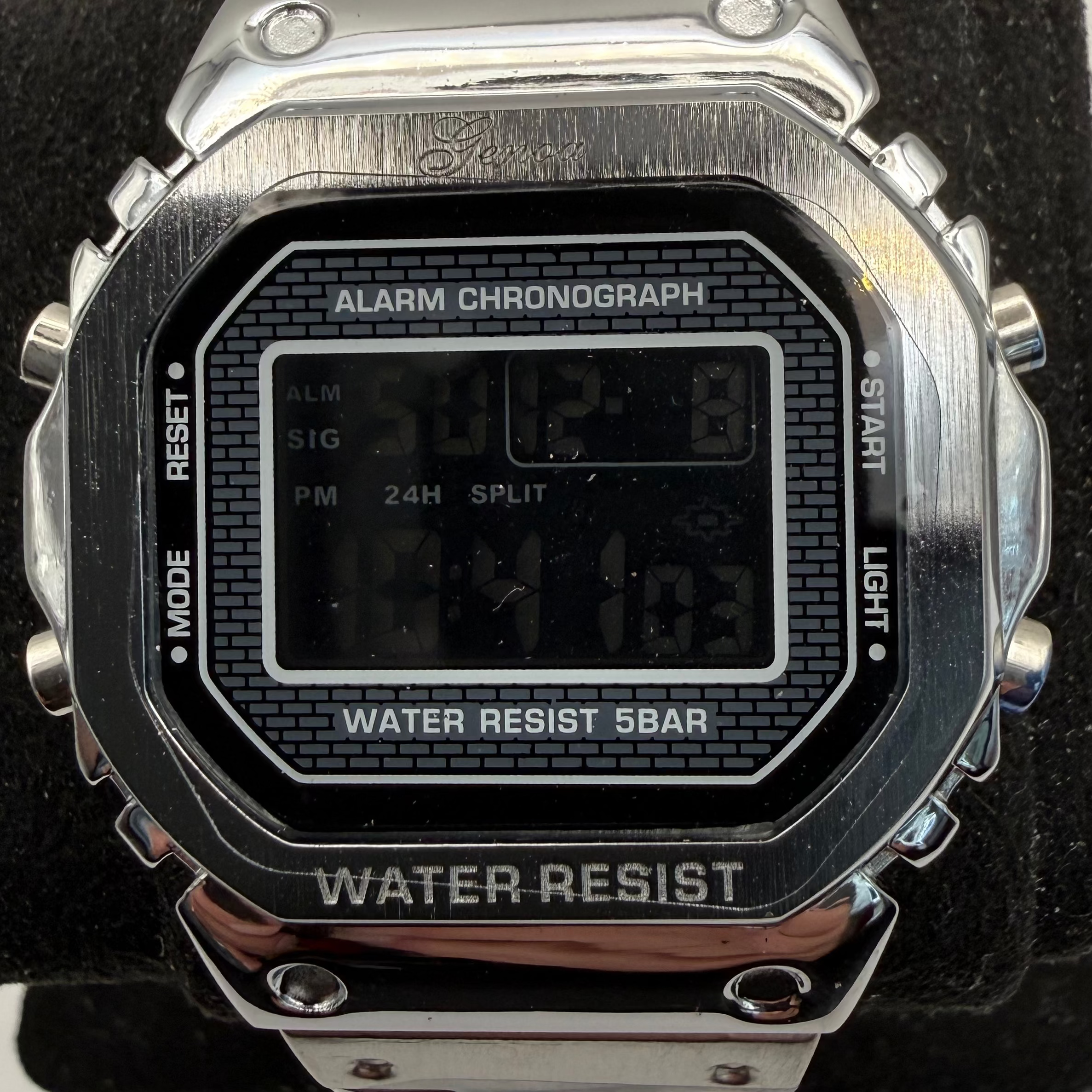 Genoa Alarm Chronograph Digital Watch Stainless Steel (Fully Tested and Working)- £15.00