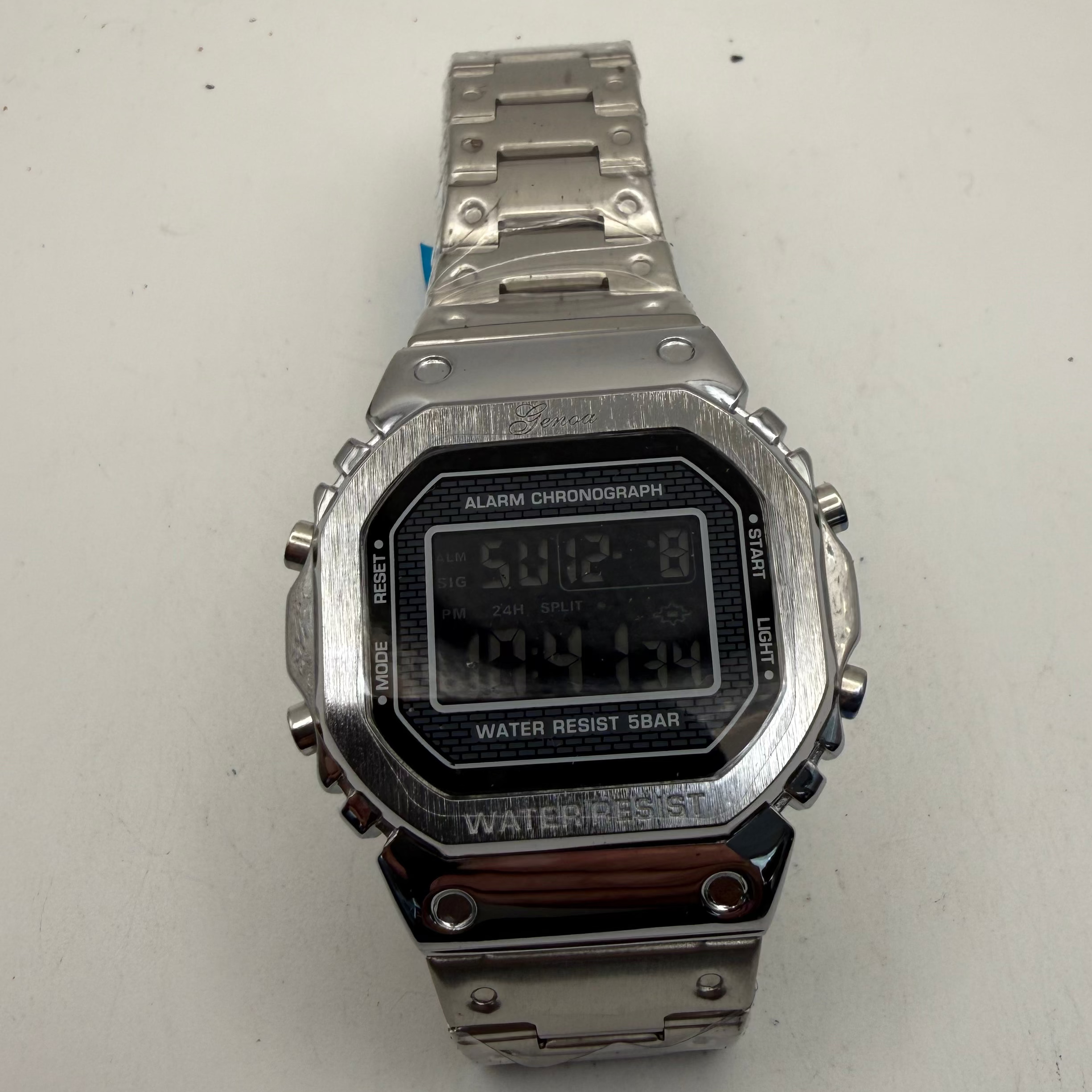 Genoa Alarm Chronograph Digital Watch Stainless Steel (Fully Tested and Working)- £15.00