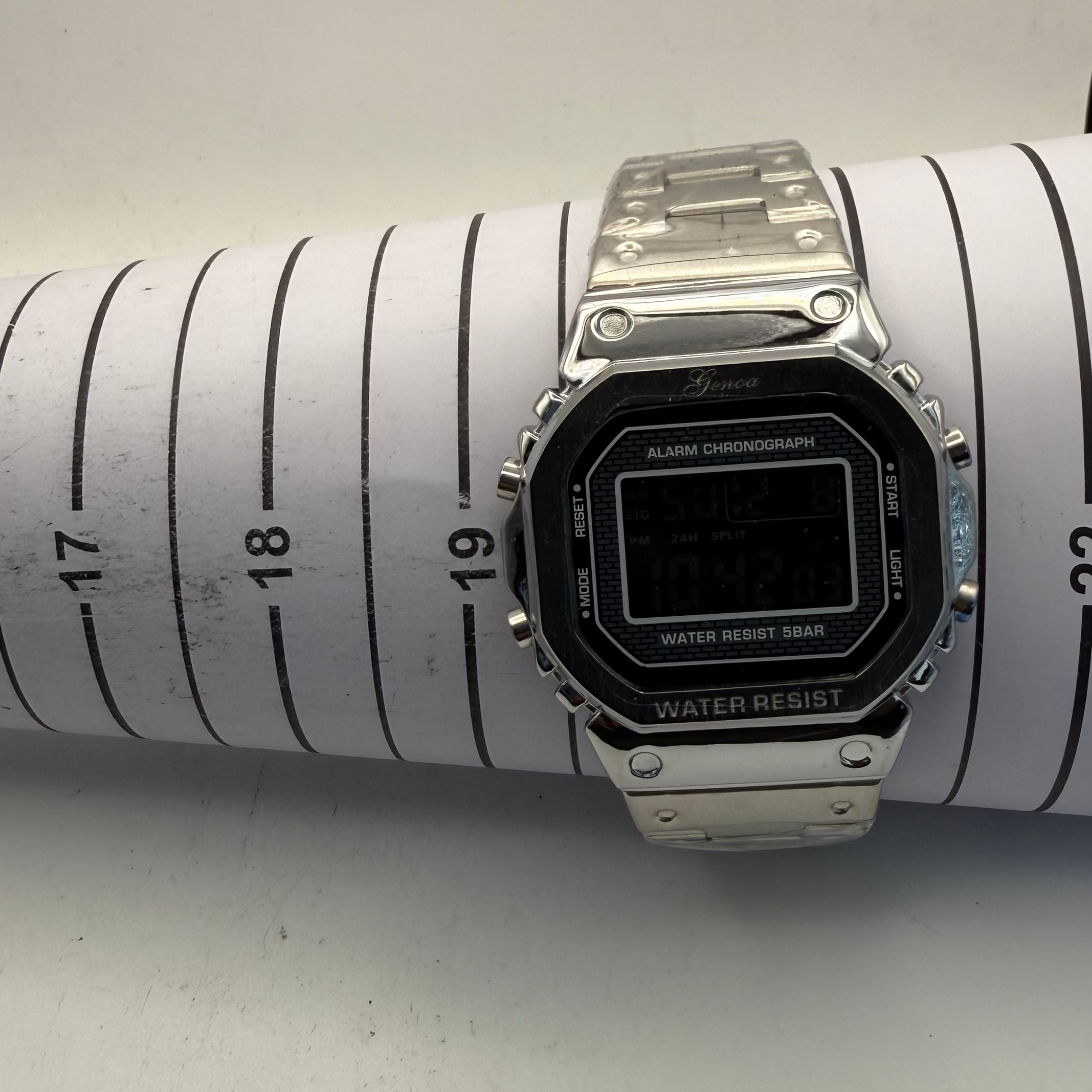 Genoa Alarm Chronograph Digital Watch Stainless Steel (Fully Tested and Working)- £15.00