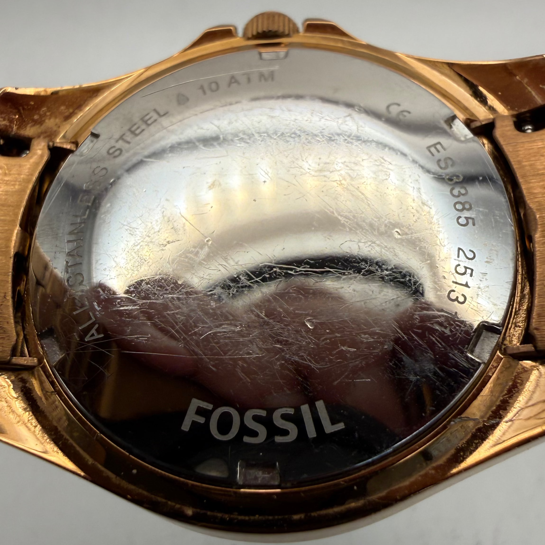 Fossil ES385 2513 Ladies Rose Gold Crystal Bezel Turquoise Dial Watch (Fully Tested and Working)- £40.00