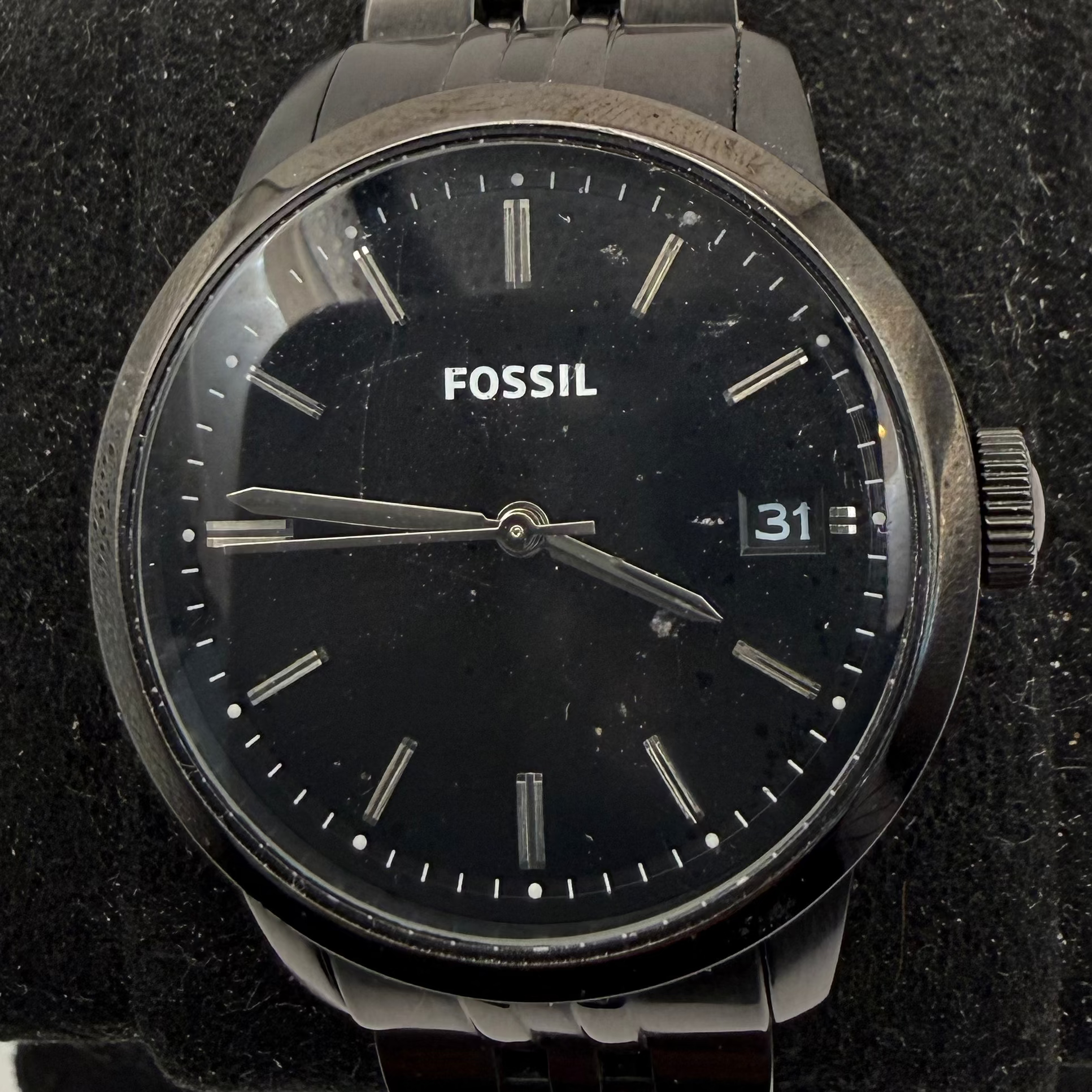 Fossil FS4820 Men's Black Stainless Steel Date Watch (Fully Tested and Working)- £40.00