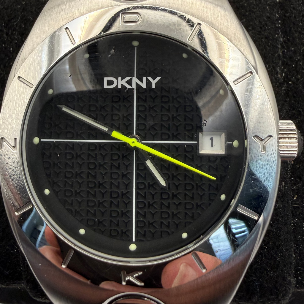 DKNY Stainless Steel Date Quartz Watch 43mm (Fully Tested and Working)- £45.00