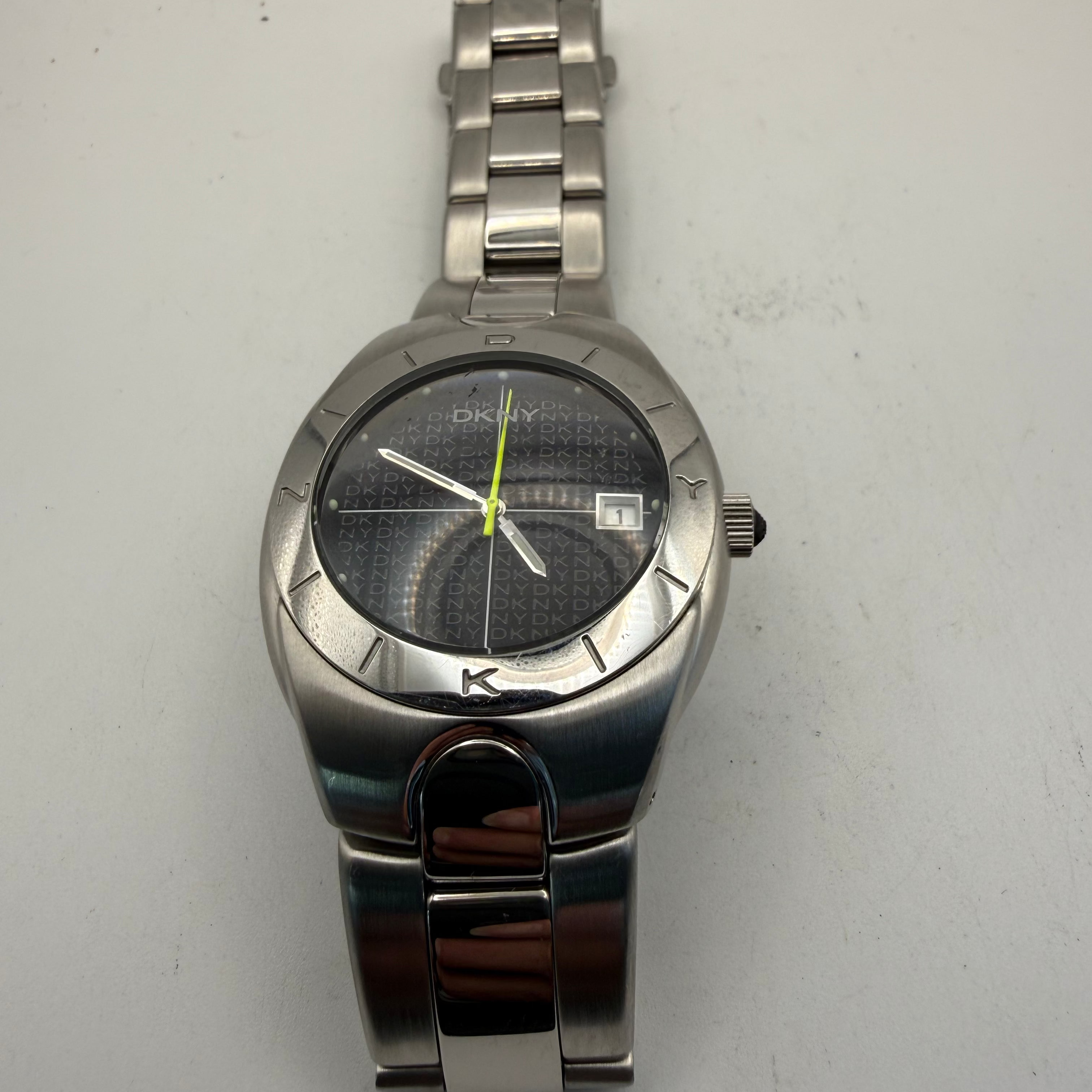 DKNY Stainless Steel Date Quartz Watch 43mm (Fully Tested and Working)- £45.00