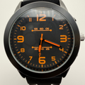 No Brand-Black &amp; Orange Oversized Sports Watch- £12.99
