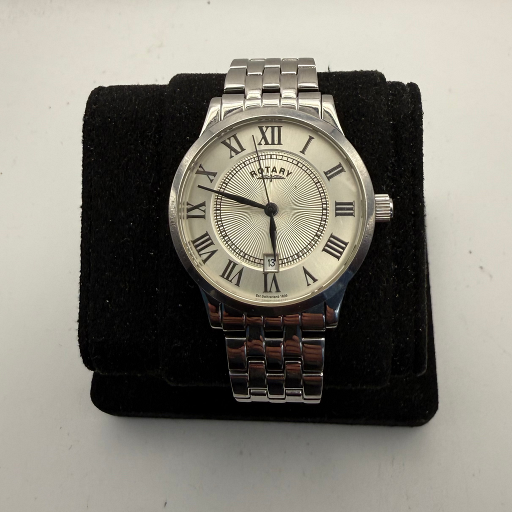 Rotary GB03880/21 Gentleman's Quartz Watch – Box, Instructions & Spare Links – New Battery Fitted- £70.00