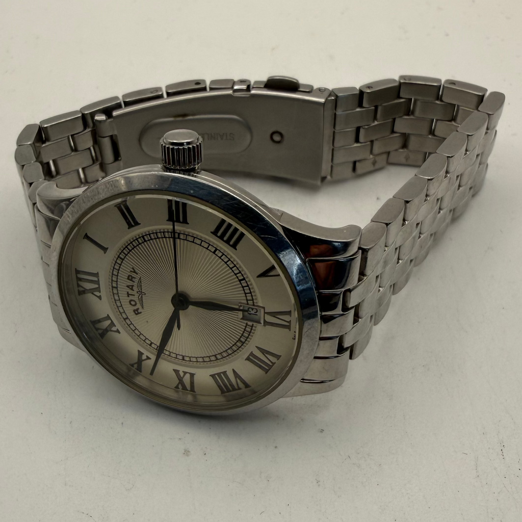 Rotary GB03880/21 Gentleman's Quartz Watch – Box, Instructions & Spare Links – New Battery Fitted- £70.00