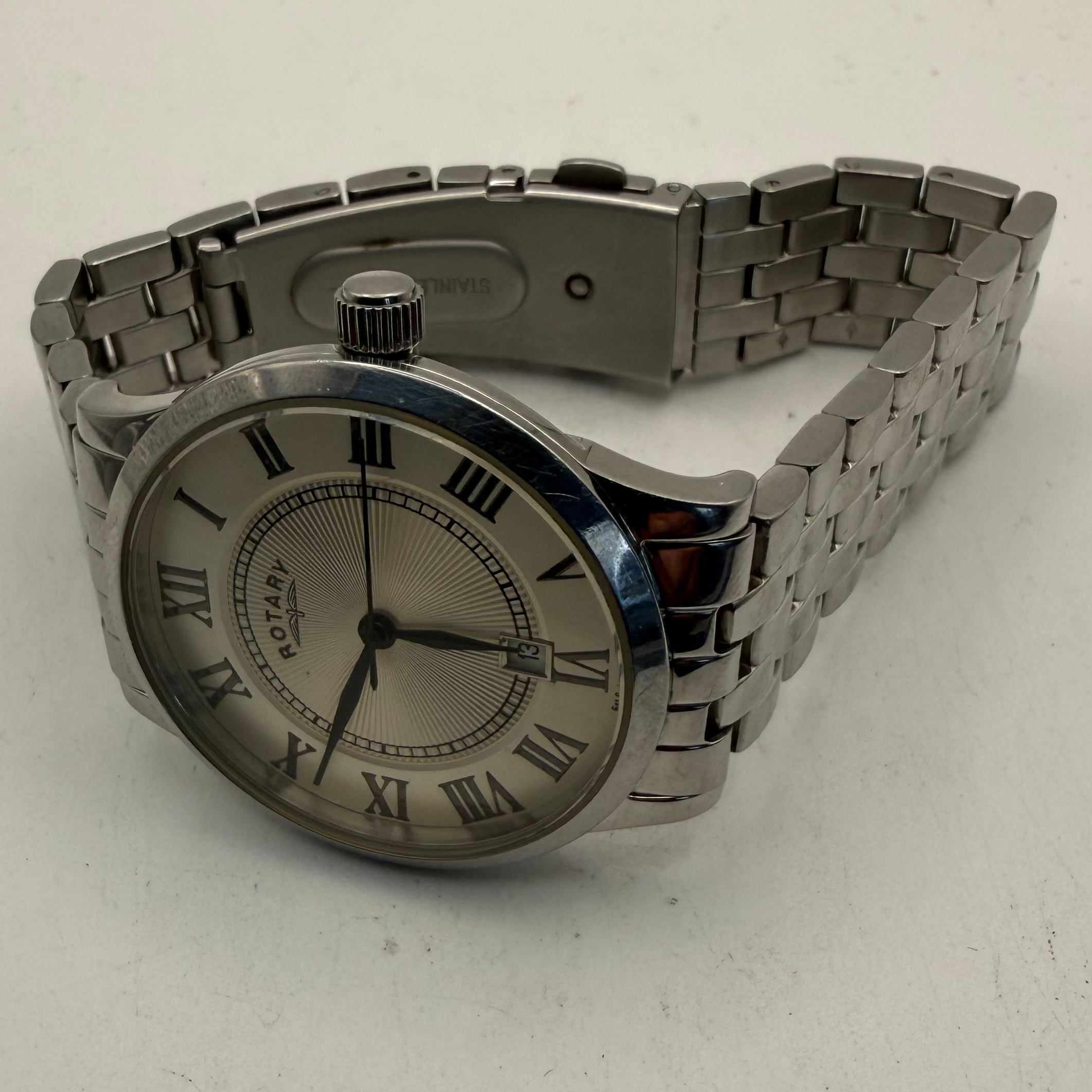 Rotary GB03880/21 Gentleman's Quartz Watch – Box, Instructions & Spare Links – New Battery Fitted- £70.00