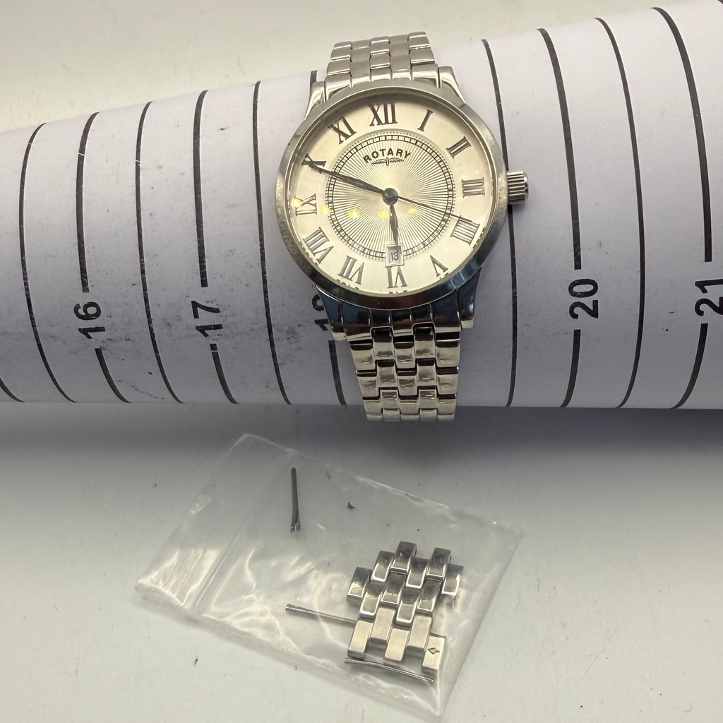 Rotary GB03880/21 Gentleman's Quartz Watch – Box, Instructions & Spare Links – New Battery Fitted- £70.00