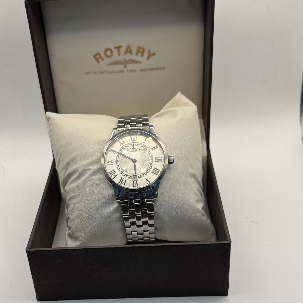 Rotary GB03880/21 Gentleman's Quartz Watch – Box, Instructions & Spare Links – New Battery Fitted- £70.00