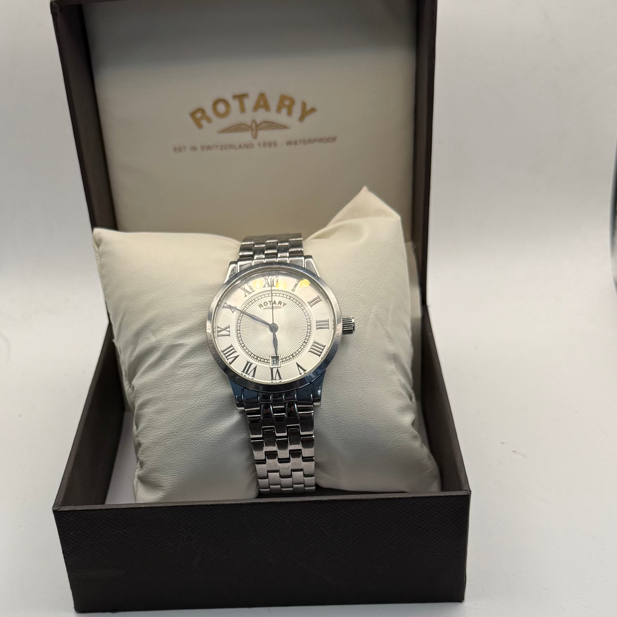 Rotary GB03880/21 Gentleman's Quartz Watch – Box, Instructions & Spare Links – New Battery Fitted- £70.00