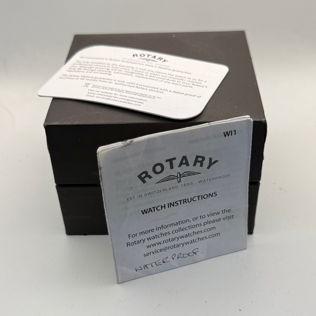 Rotary GB03880/21 Gentleman's Quartz Watch – Box, Instructions & Spare Links – New Battery Fitted- £70.00
