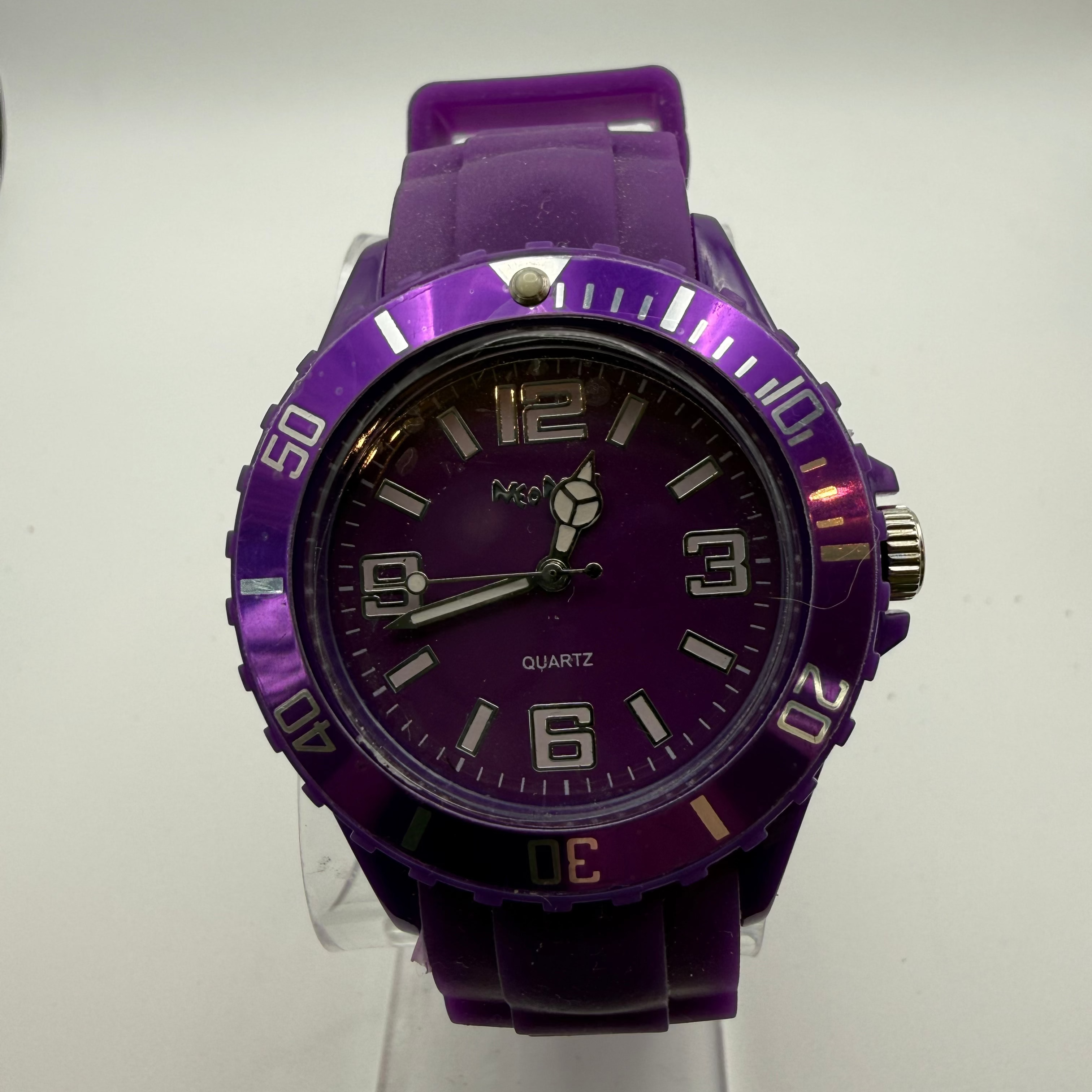 Neon Quartz Purple Silicone Strap Watch- £9.99