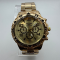 ZHOWA Gold Chronograph Style Watch – Gold Dial- £12.99
